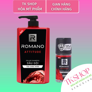 COMBO DẦU GỘI ROMANO HƯƠNG NƯỚC HOA ATTITUDE 650 VÀ LĂN KHỬ MÙI ATTITUDE 50ML
