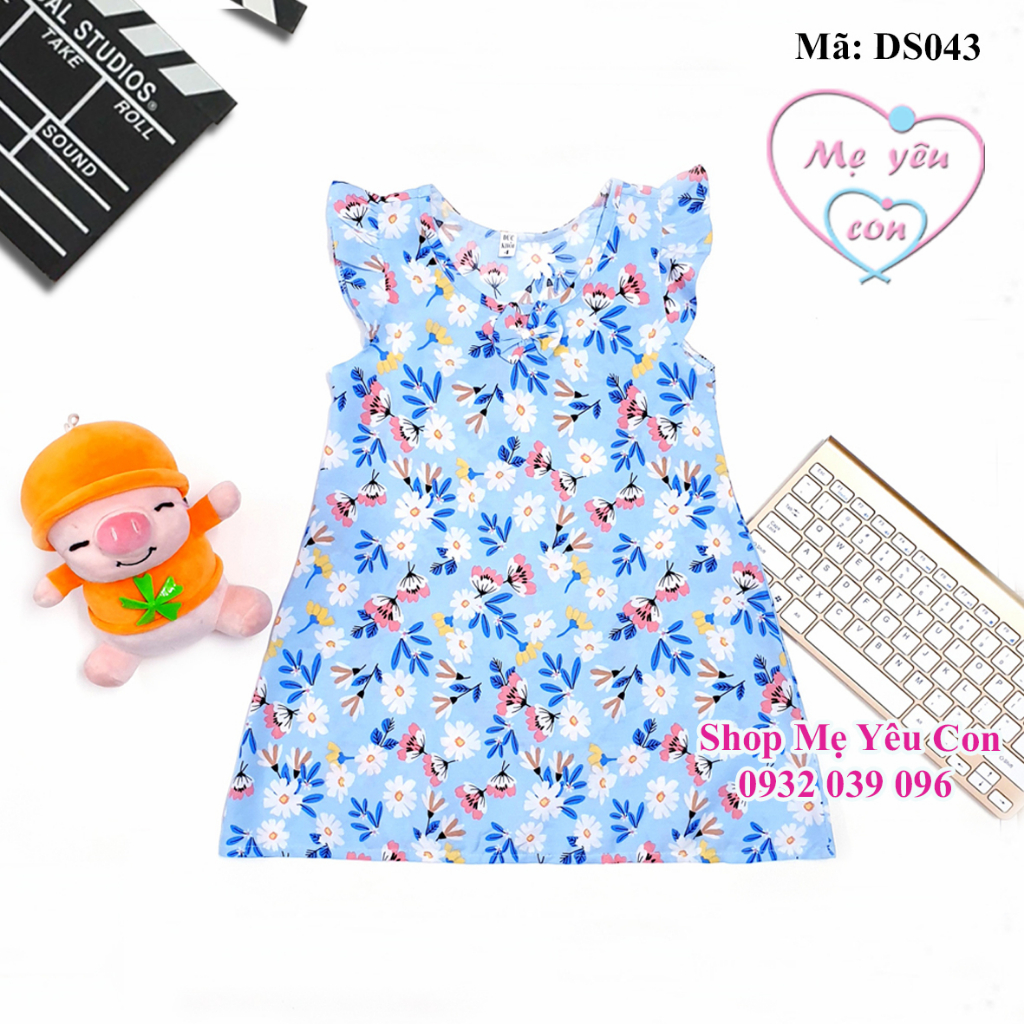 Váy đầm chữ A Size 8 (20-21kg) Tole/lanh 2 da loại 1. Được chọn mẫu. Phom rộng, vải tole mát rượi