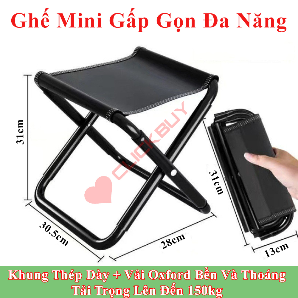 Ghế Mini Gấp Gọn Phù Hợp Du Lịch Dã Ngoại Cắm Trại Câu Cá Đợi Chờ Tàu Xe