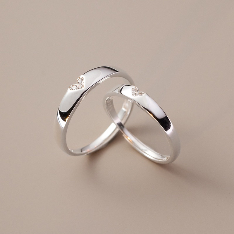 Nhẫn Đôi | Nhẫn Cặp Khoét Tim Đính Đá Chuẩn Bạc S925-Blackmeo