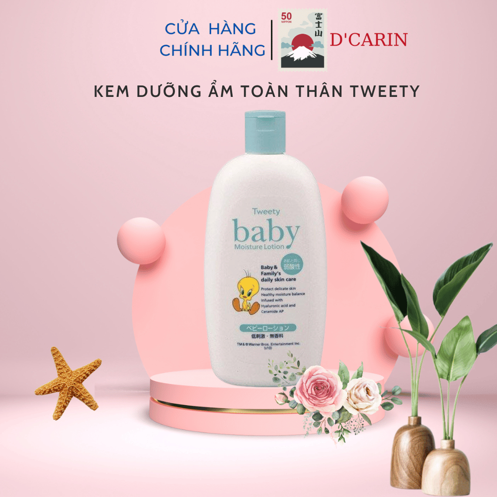 Dầu Dưỡng Da Toàn Thân Cho Bé Kumano Tweety Baby Oil 300ml Giữ Ẩm Da K