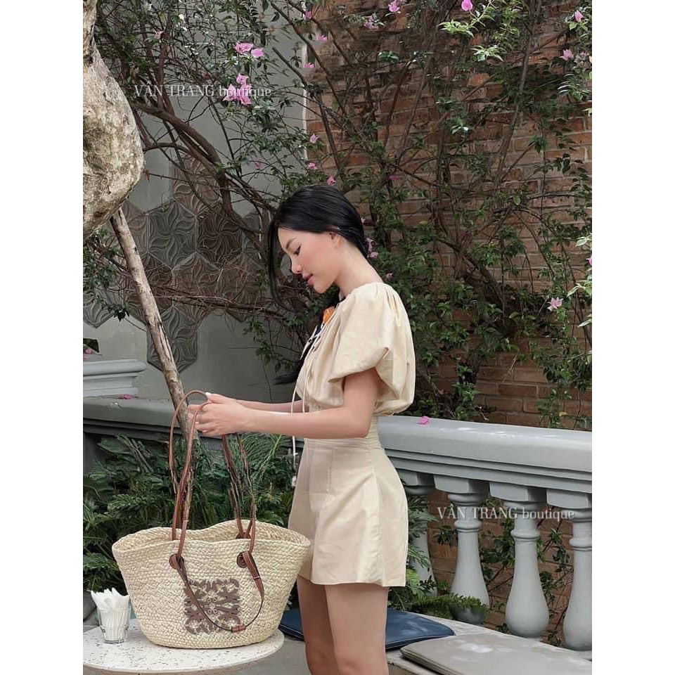 Jum xếp ly eo tay bồng thiết kế  thanh lịch nhẹ nhàng