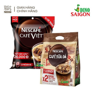 Combo 2 Bịch Cà Phê Hòa Tan Nescafé 3in1 Mix 2 Loại Cà Phê Sữa Đá Và Café Việt Đen Đá
