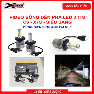 Bóng đèn pha led xe máy 3 tim c6 - x7s - siêu sáng - siêu gom