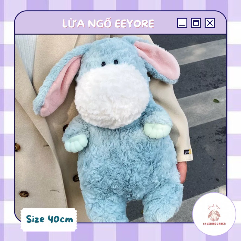 Gấu bông lừa ngố Eyeore lông mềm dễ thương quà tặng cho bé thú nhồi bông dễ thương|Gauxinhcorner