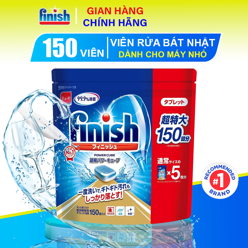 Viên Rửa Chén Bát Finish Power Cube Nội Địa Nhật Bản Túi 150 Viên Tiện Dụng Và Tiết Kiệm