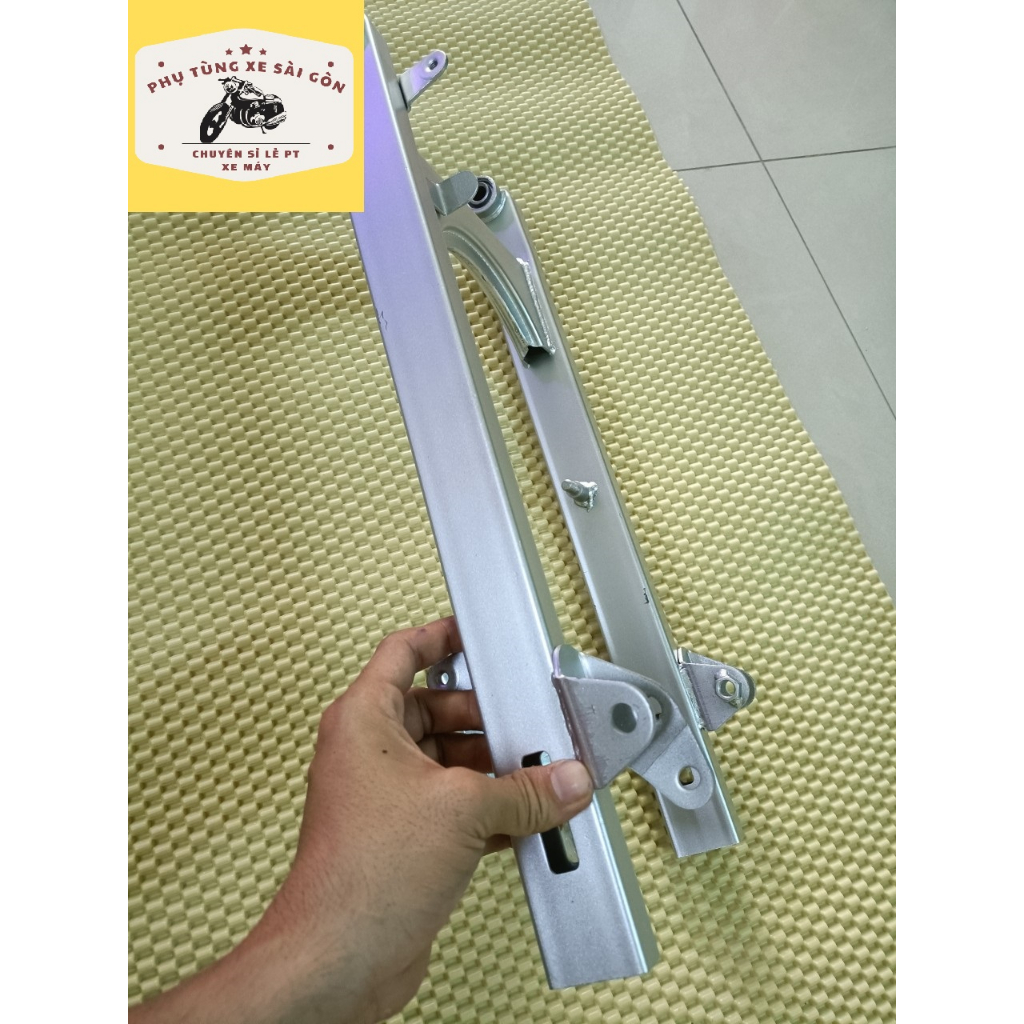 Gấp kiểu Jupiter 50cm cho xe Sirius, Jupiter màu bạc tặng kèm pát tăng sên và pát giữ má đùm