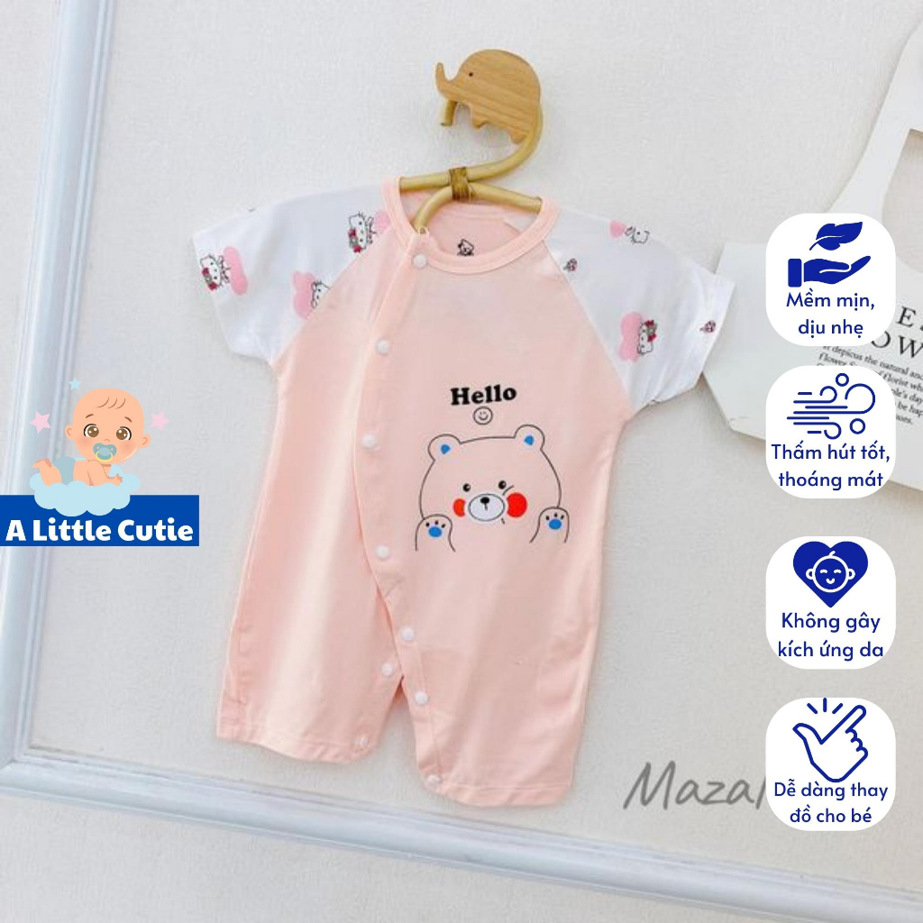 Bodysuit cho bé, body cho bé sơ sinh mặc hè vải petit loại 1 BDS020 - A LITTLE CUTIE