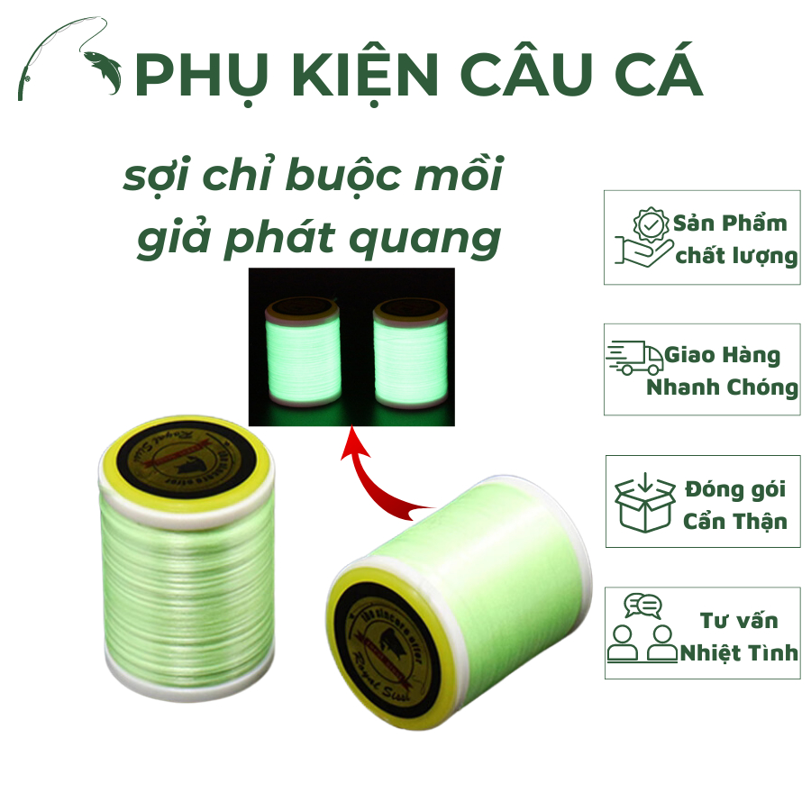 chỉ buộc mồi câu mương, lure phản quang