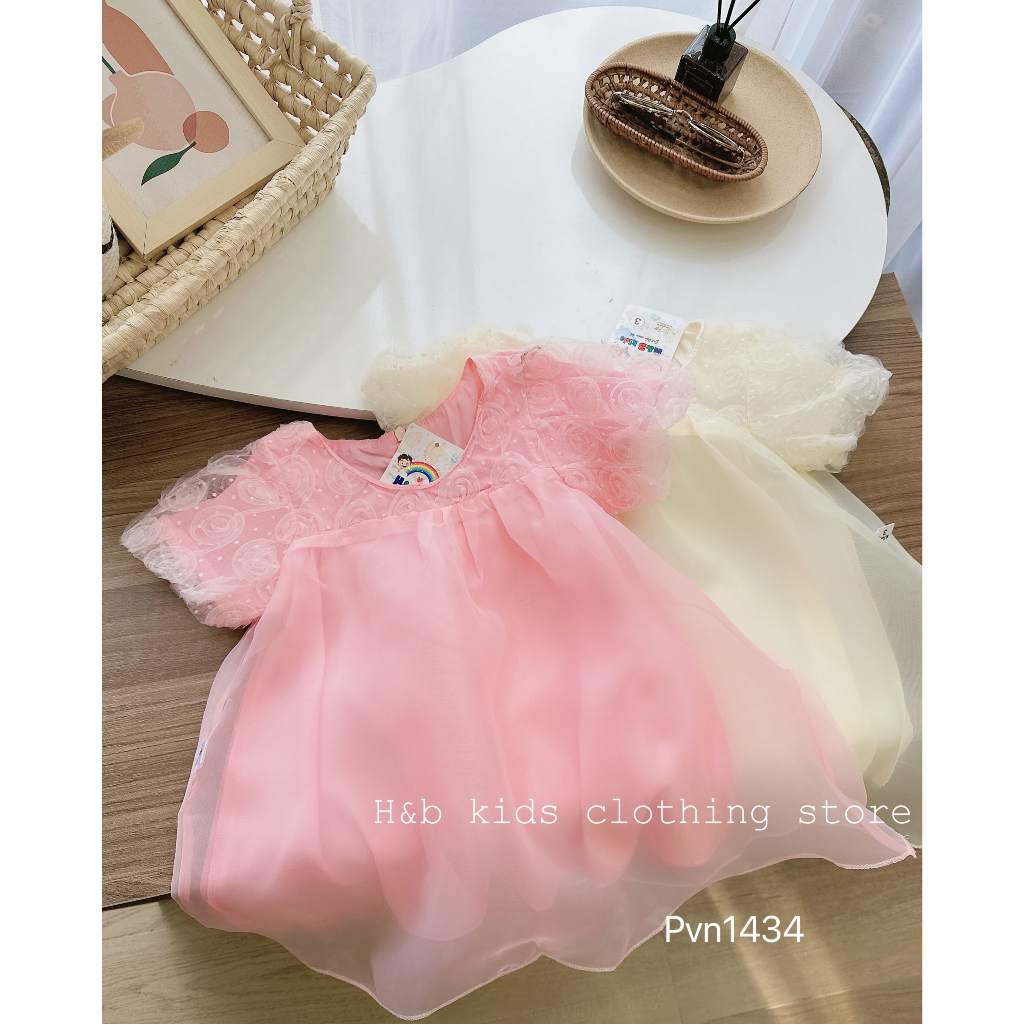 Váy babydoll hàn quốc, váy mùa hè cho bé gái hot tream phong cách vitage 8-14kg