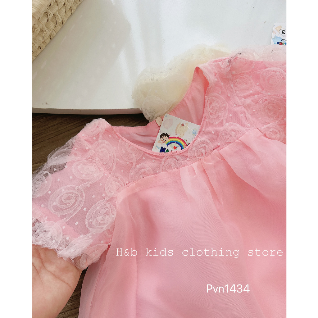 Váy babydoll hàn quốc, váy mùa hè cho bé gái hot tream phong cách vitage 8-14kg