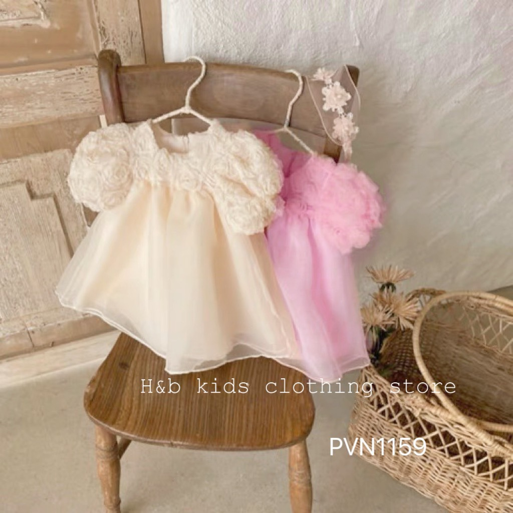 Váy babydoll hàn quốc, váy mùa hè cho bé gái hot tream phong cách vitage 8-14kg