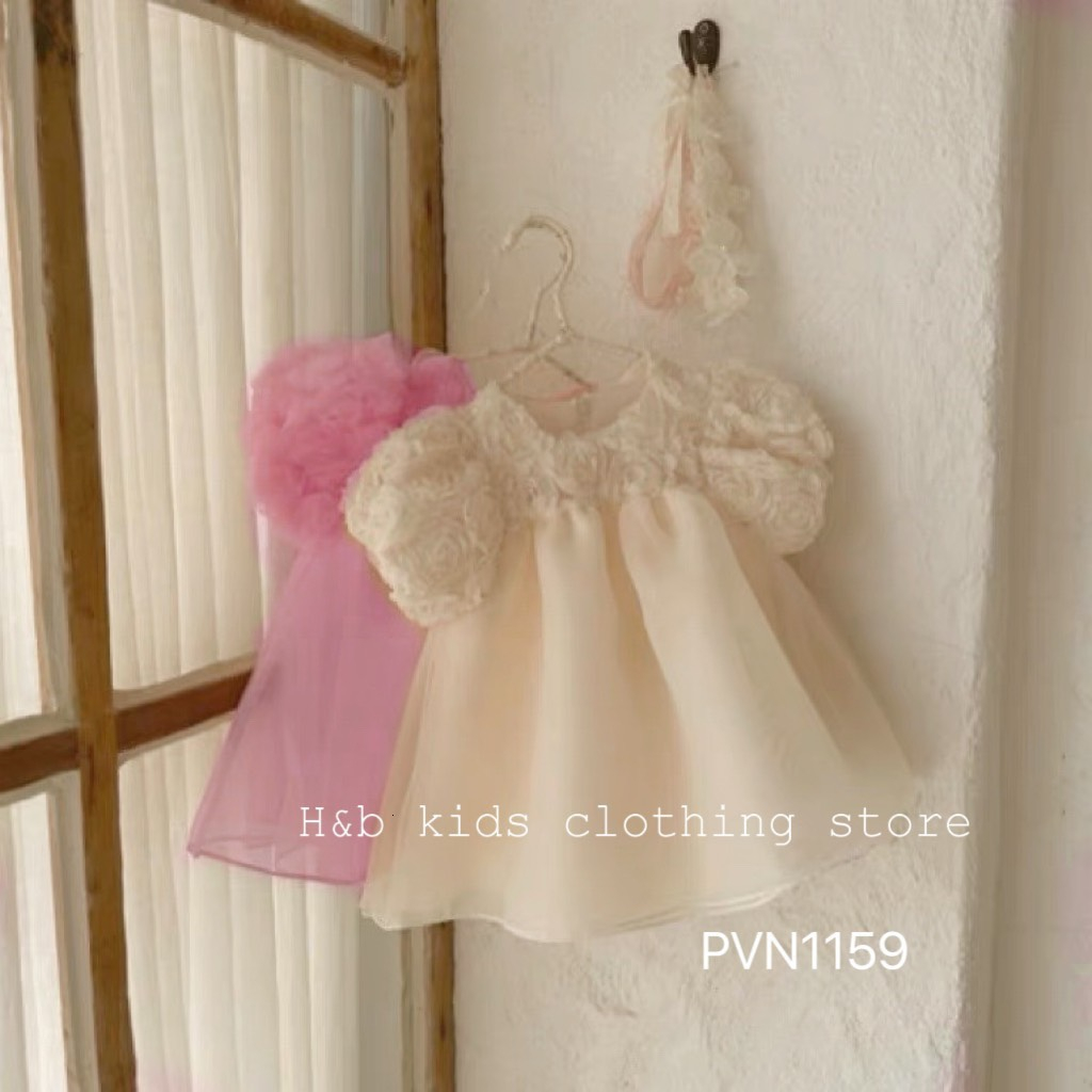 Váy babydoll hàn quốc, váy mùa hè cho bé gái hot tream phong cách vitage 8-14kg