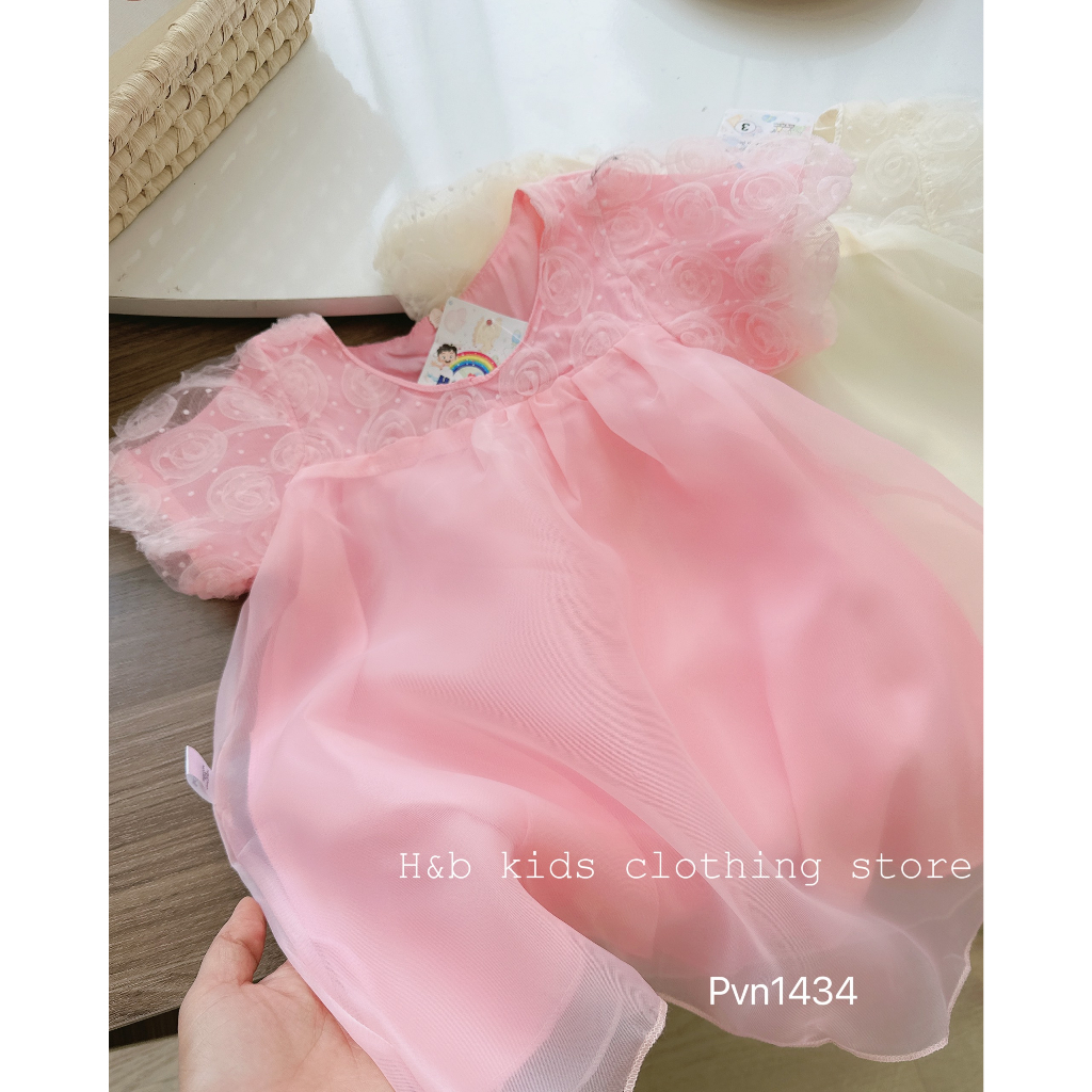 Váy babydoll hàn quốc, váy mùa hè cho bé gái hot tream phong cách vitage 8-14kg