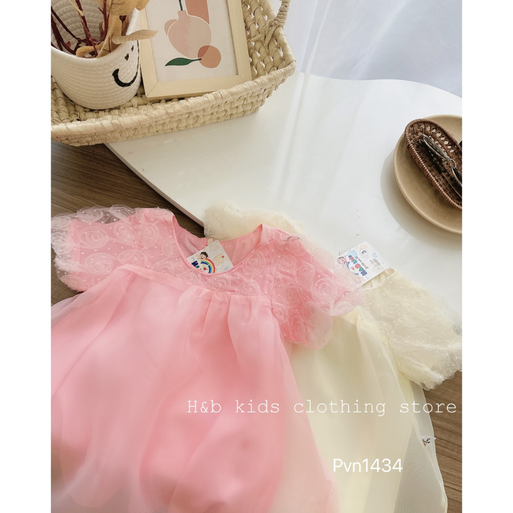 Váy babydoll hàn quốc, váy mùa hè cho bé gái hot tream phong cách vitage 8-14kg