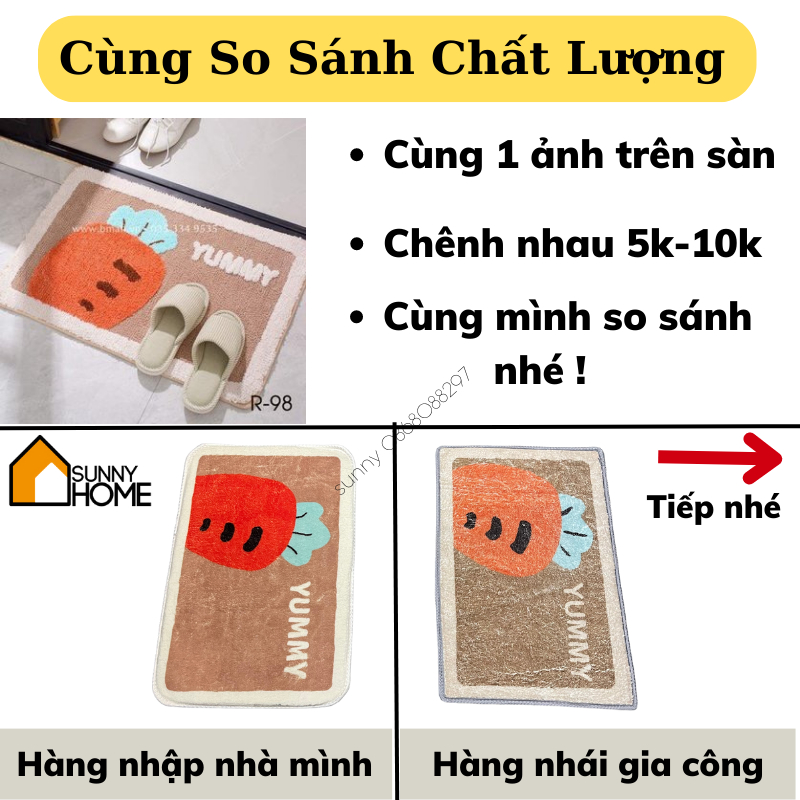 [ 🔥 Mẫu mới 🔥 ] Thảm lau chân cao cấp hàng loại 1 lông cừu siêu mềm mại thấm hút tốt [40x60]