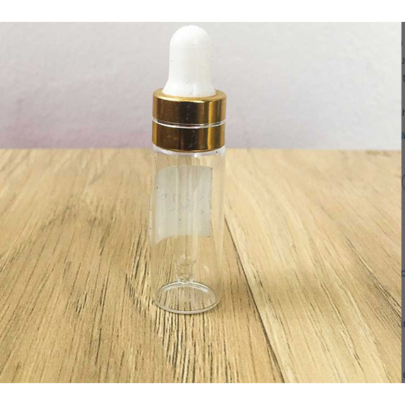Chai chiết serum 2 3 5ml màu NÂU VÀ TRẮNG mỏng khoen vàng bóp trắng