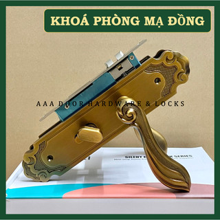   SHEBEI  Khoá Tay Gạt Hợp Kim Mạ Đồng Thông Phòng dùng cho cửa gỗ cao cấp 576-A2AC 
