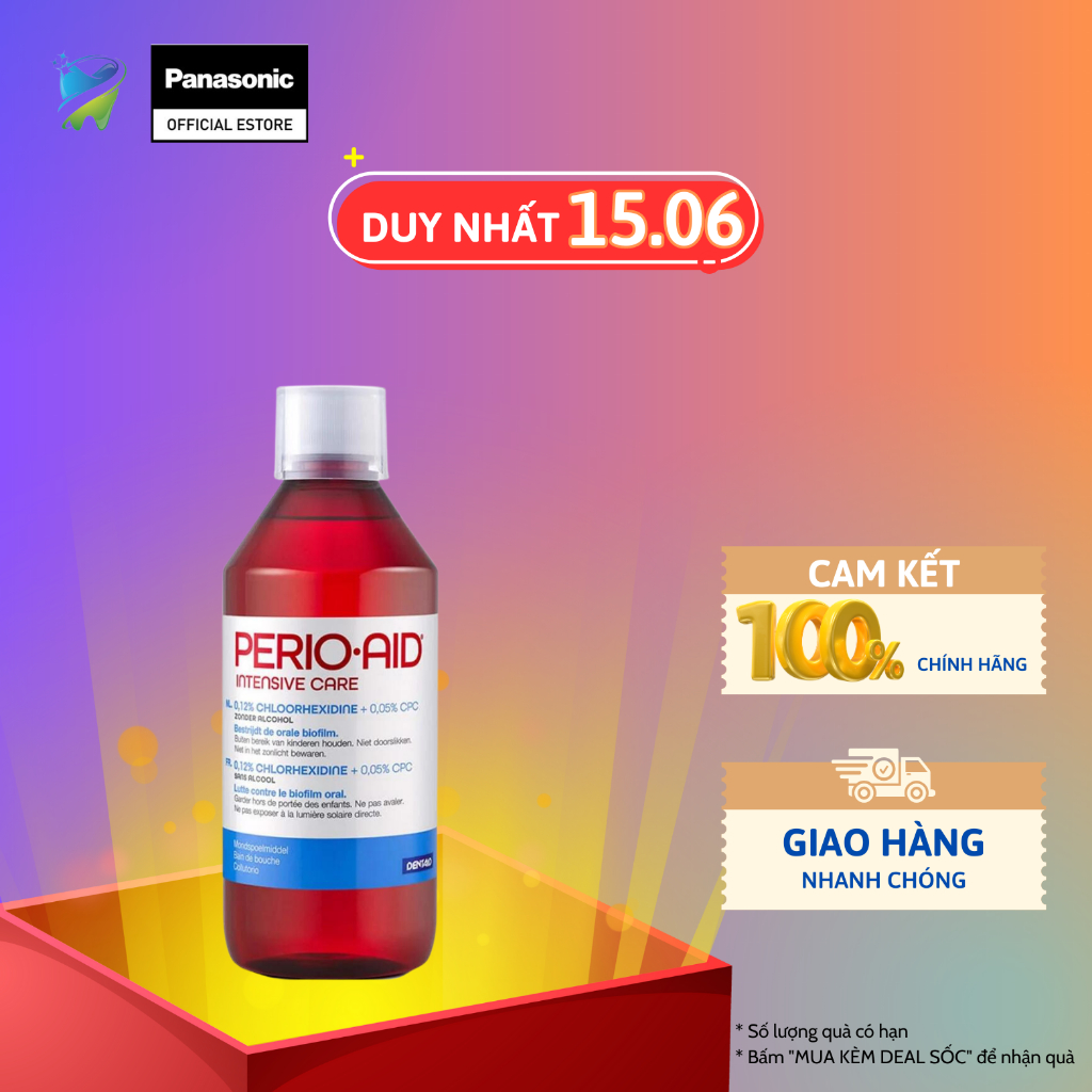 Nước súc miệng ngăn mảng bám, chống viêm Perio.Aid Intensive Care 500ml