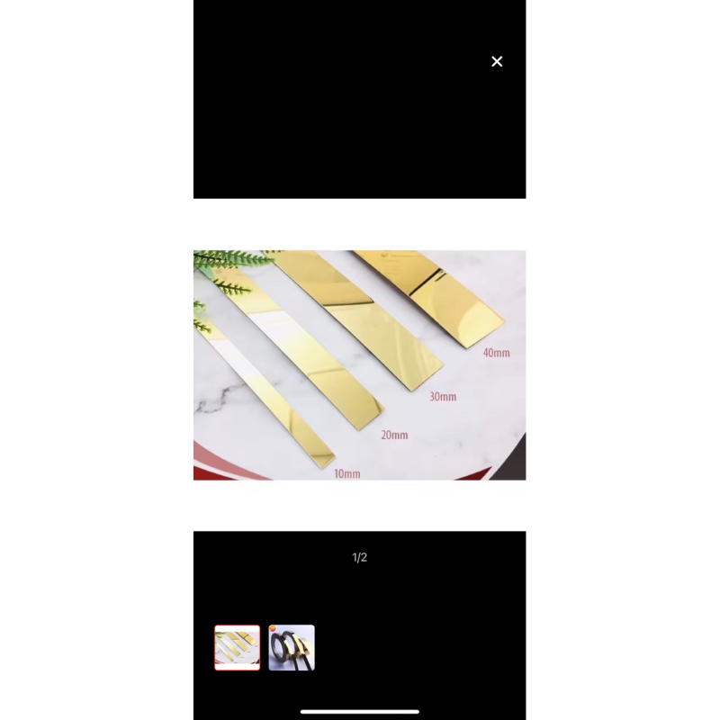 1m la inox mạ vàng dán trang trí nội thất