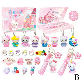 Bộ đồ chơi phụ kiện hello kitty-móc treo,nhẫn mô hình hello kitty cực kì dễ thương cho bé gái