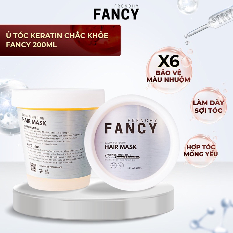 Kem Ủ Tóc Keratin Dưỡng Tóc Phục Hồi Tóc Hư Tổn Uốn Tẩy Nhuộm, Khô Xơ Frenchy Fancy 200g – Hương Tobacco – Cho Salon