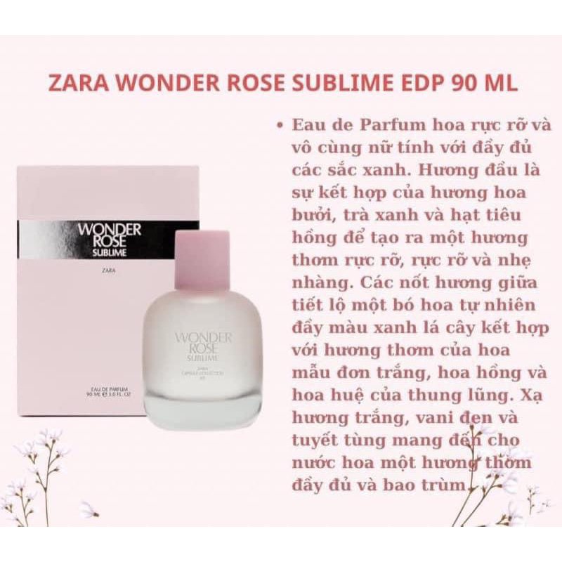 NƯỚC HOA ZARA WONDER ROSE 90ml FULLBOX