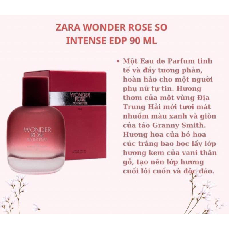 NƯỚC HOA ZARA WONDER ROSE 90ml FULLBOX