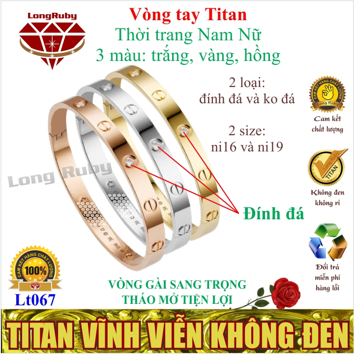 VÒNG TAY NAM NỮ TITAN MÀU VÀNG, HỒNG, TRẮNG | LẮC TAY THỜI TRANG - LT067V