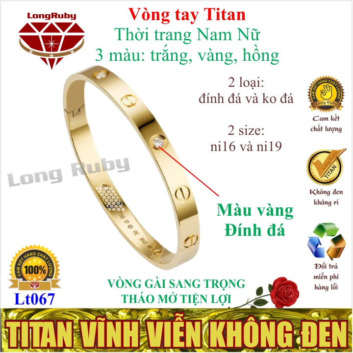 VÒNG TAY NAM NỮ TITAN MÀU VÀNG, HỒNG, TRẮNG | LẮC TAY THỜI TRANG - LT067V