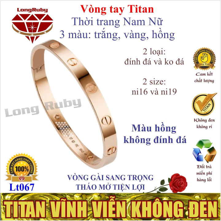 VÒNG TAY NAM NỮ TITAN MÀU VÀNG, HỒNG, TRẮNG | LẮC TAY THỜI TRANG - LT067V