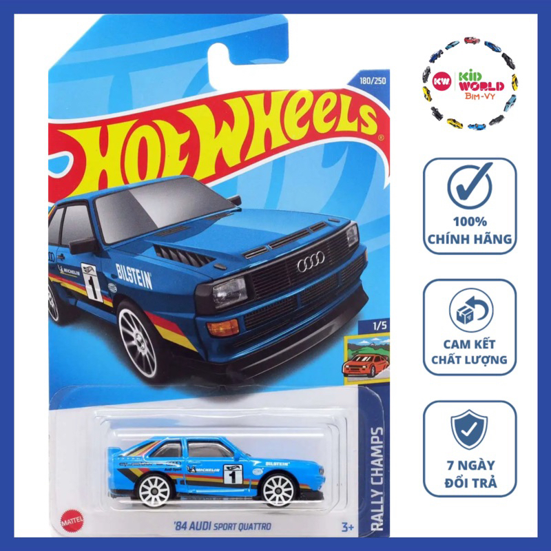 Xe mô hình Hot Wheels basic '84 Audi Sport Quattro HCX60.