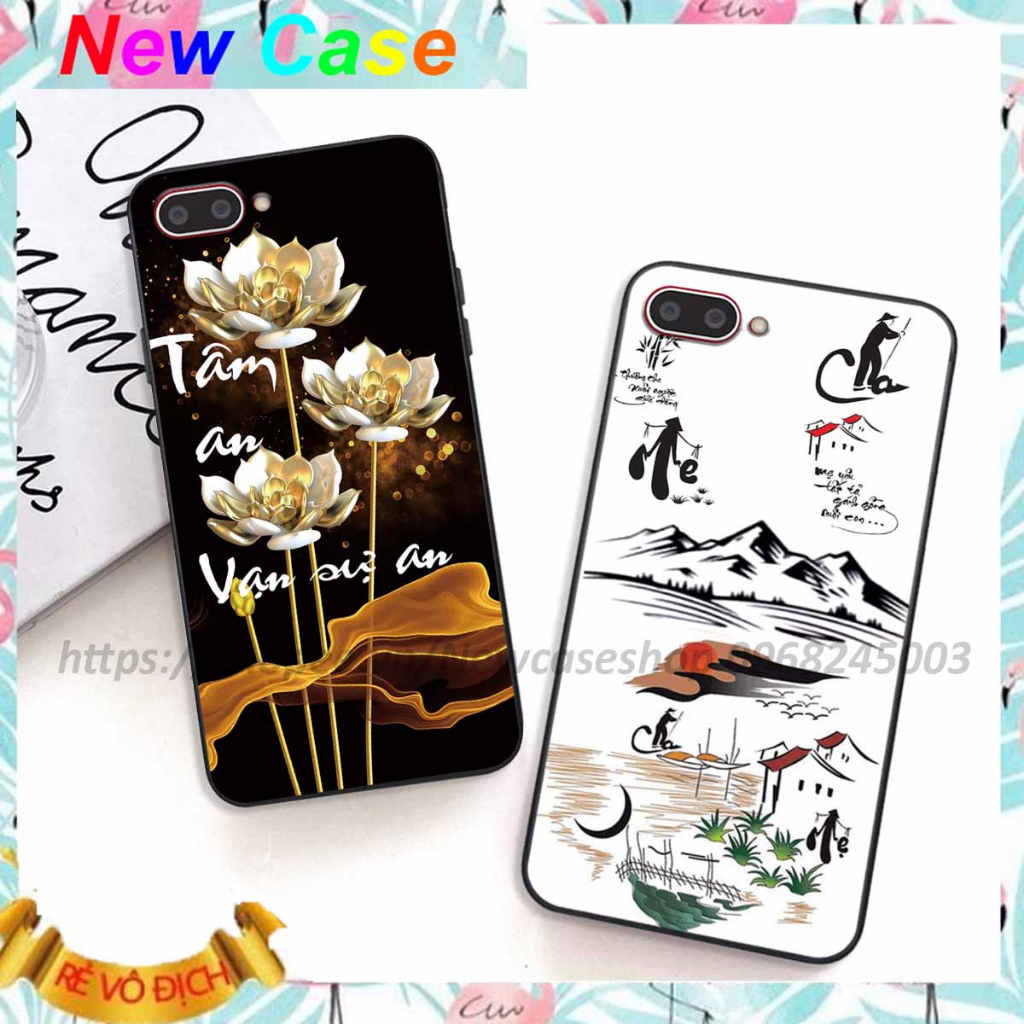 Ốp lưng Oppo A3S / A1k / Realme C1 / C2 in hình thư pháp,tâm an vạn sự an giản dị