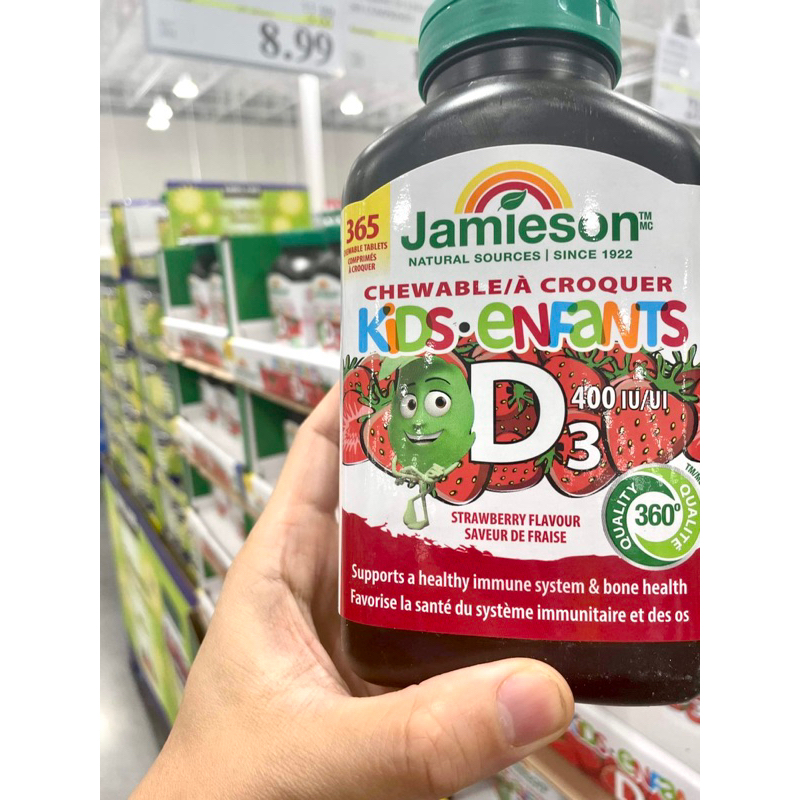 (Bill Canada) Viên nhai Vitamin D3 400 IU Jamieson cho bé 3Y+ 365 viên