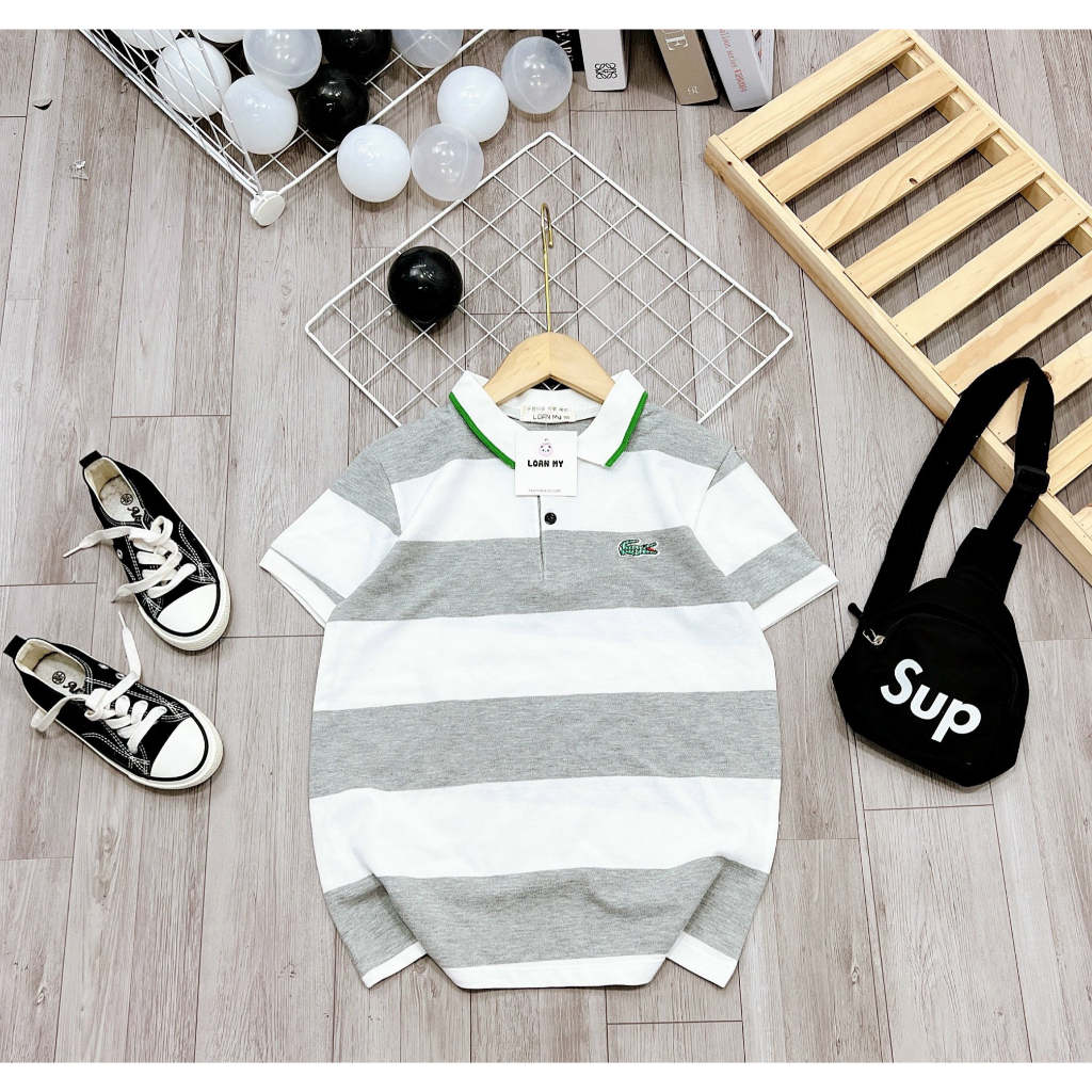 Áo polo bé trai size đại hàn quốc cao cấp 18-50kg, áo phông có cổ bé trai đi học đi chơi