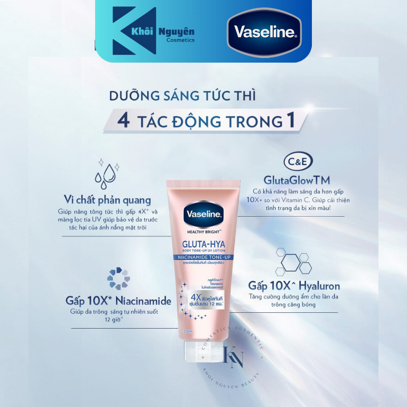 Vaseline 4x Body Tone-Up Sữa dưỡng thể nâng tông tức thì 300ML