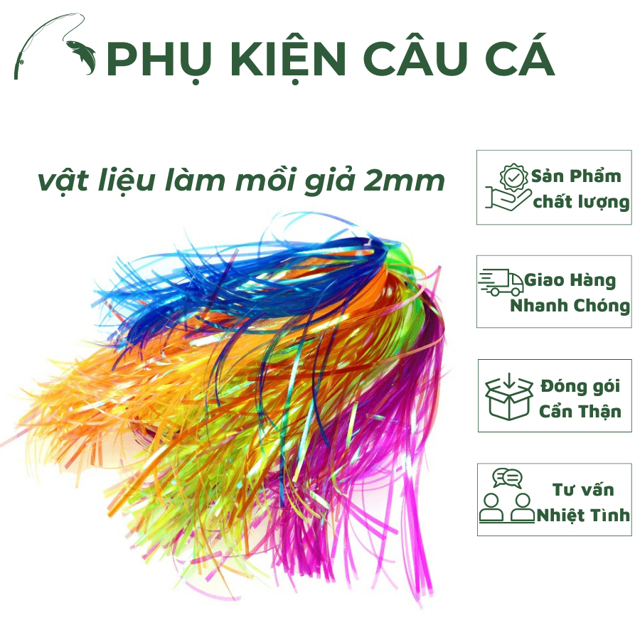 phụ kiện buộc mồi câu cá, mồi fly 2mm