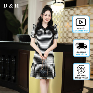 Đầm polo nữ bigsize logo đính đá váy đuôi cá Quảng Châu cao cấp D&R Fashion D283