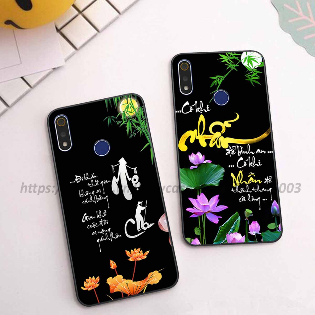 Ốp lưng Realme 3 / 3X / 3 Pro in hình thư pháp,tâm an vạn sự an giản dị