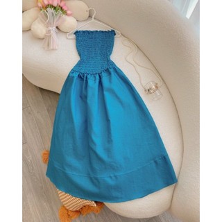 Đầm jeans cup ngực nhíu