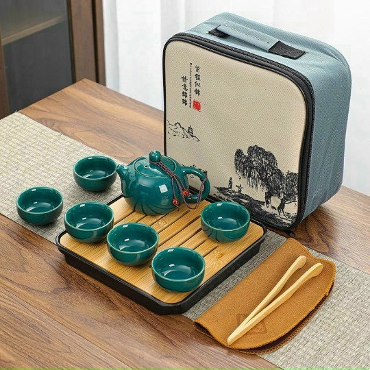 Bộ Ấm Chén Uống Trà Tử Sa 6 Chén, 12 Món - Bộ Ấm Chén Trà Đạo Sứ Thanh Kèm Túi Đựng Xách Tay Dùng Làm Quà Tặng | BigBuy360 - bigbuy360.vn