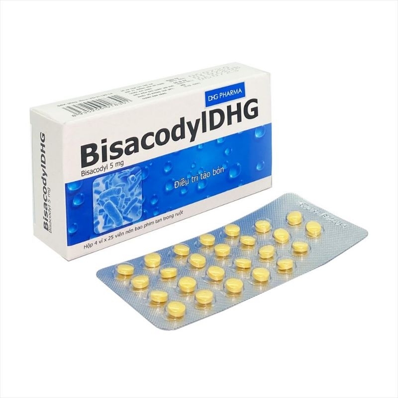 Hỗ trợ táo bón bisacodyl dhg hộp 100v