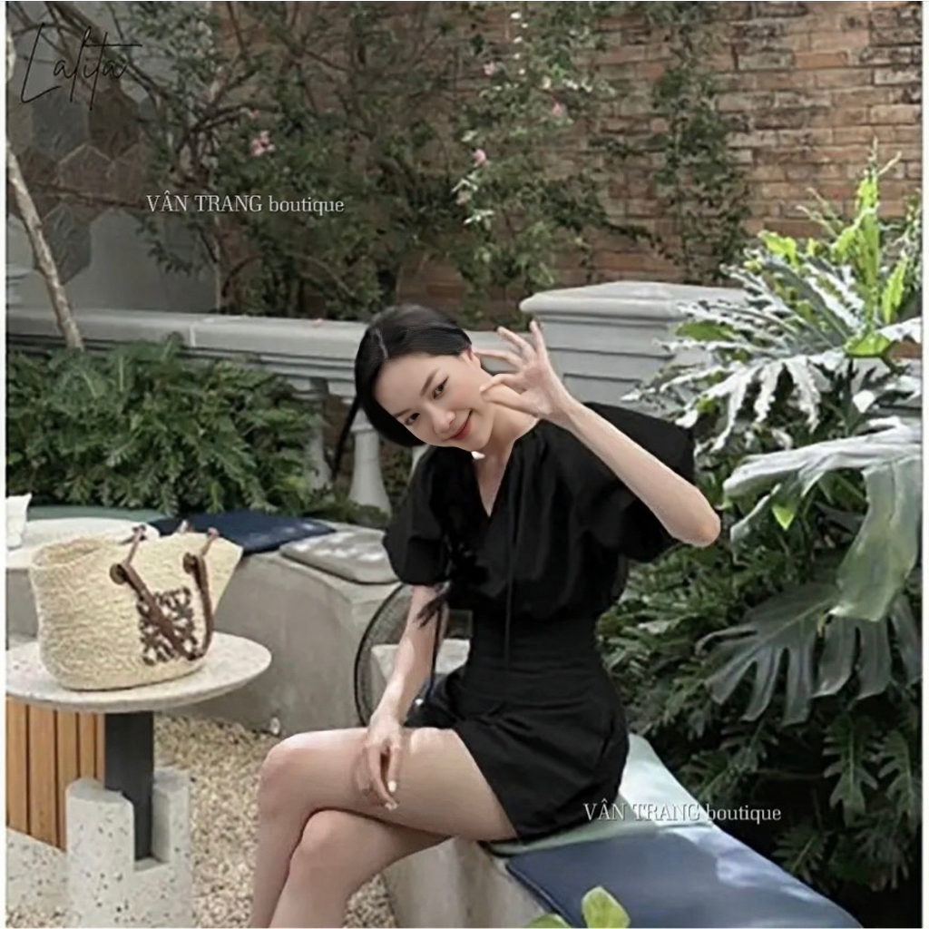 Jum xếp ly eo tay bồng thiết kế  thanh lịch nhẹ nhàng