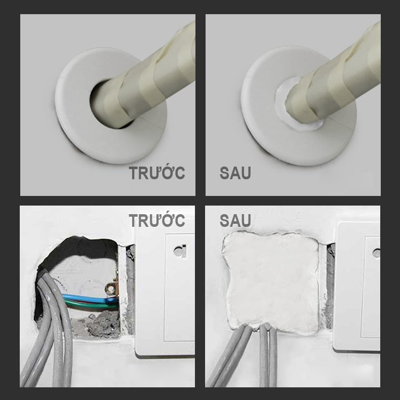 Set 5 Gói Keo Xi Măng Dẻo Trám Lỗ Tường Nhà - Xi Măng Dẻo Chống Thấm Cách Nhiệt, Xi Măng Dẻo Bịt Lỗ Điều Hòa