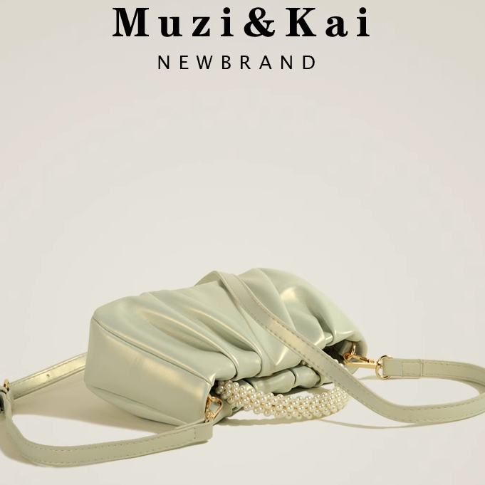 🌸Hàng Order🌸 Túi Xách Muzi&kai Chính Hãng Da Trơn Gấp Nếp Quai Xách Quai Da Đeo Sang Chảnh Nữ Tính 🌸Hàng Quảng Châu