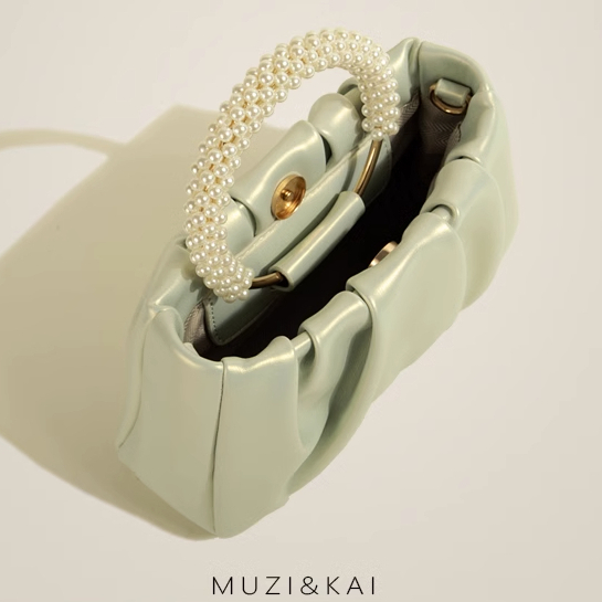 🌸Hàng Order🌸 Túi Xách Muzi&kai Chính Hãng Da Trơn Gấp Nếp Quai Xách Quai Da Đeo Sang Chảnh Nữ Tính 🌸Hàng Quảng Châu