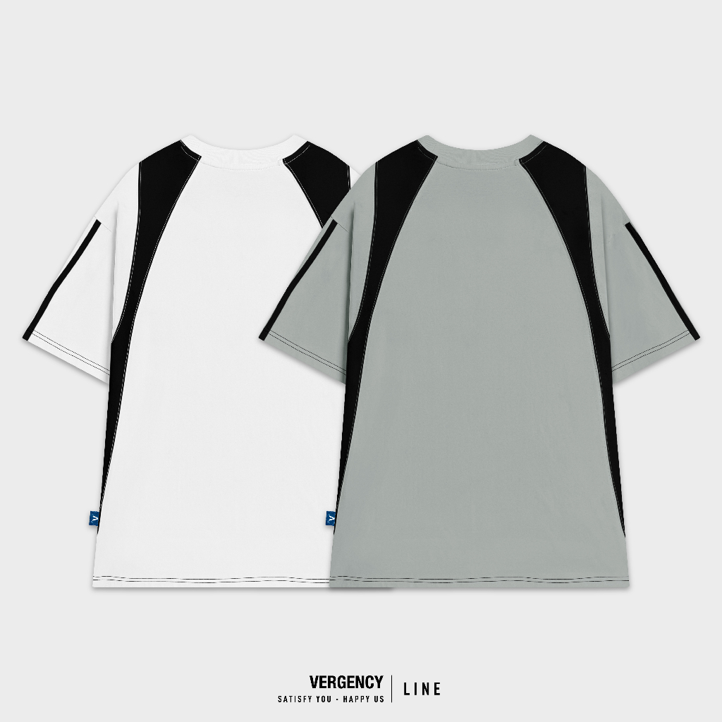 Áo thun Vergency nam nữ 019 Line/ Gray, white