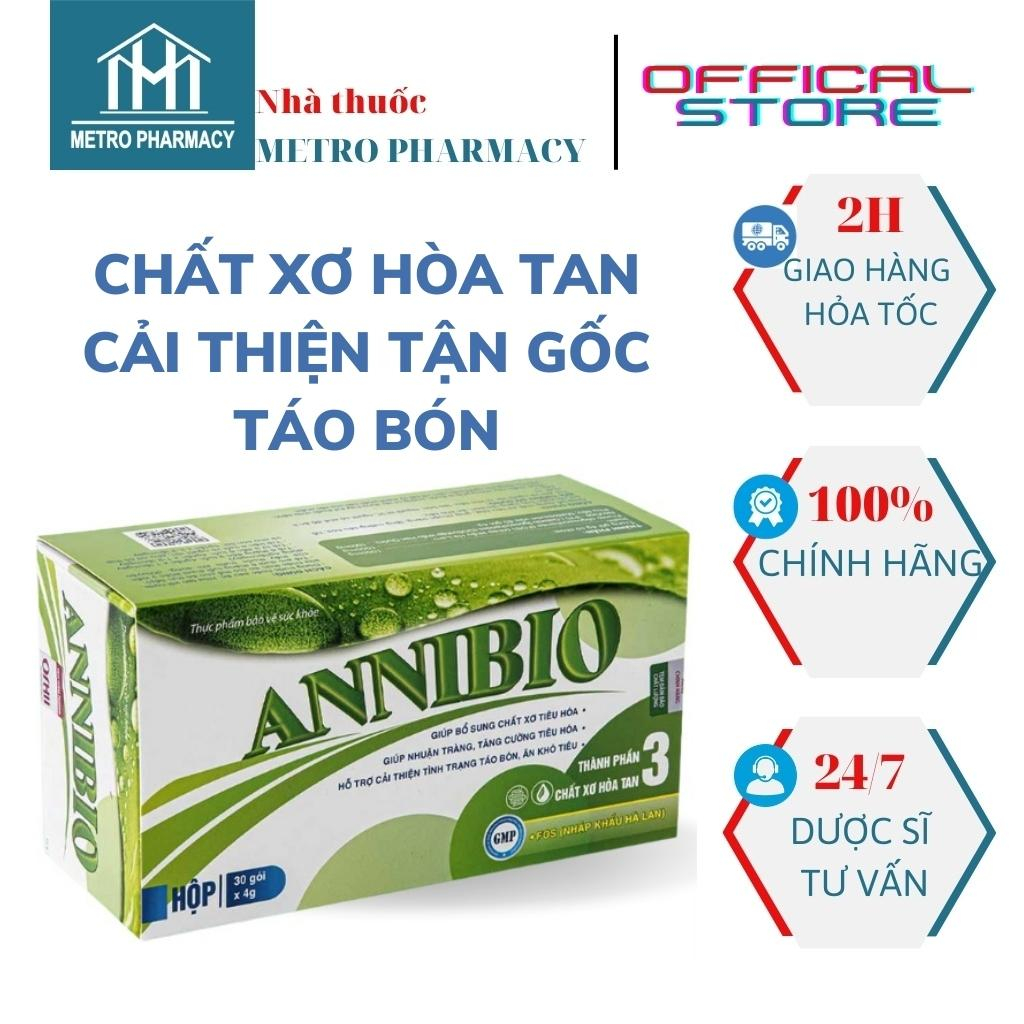 ANNIBIO Chất xơ hòa tan-Bổ xung chất xơ, giúp nhuận tràng, giảm táo bón, tăng cường tiêu hóa-Hộp 30 gói-MetroPharmacy