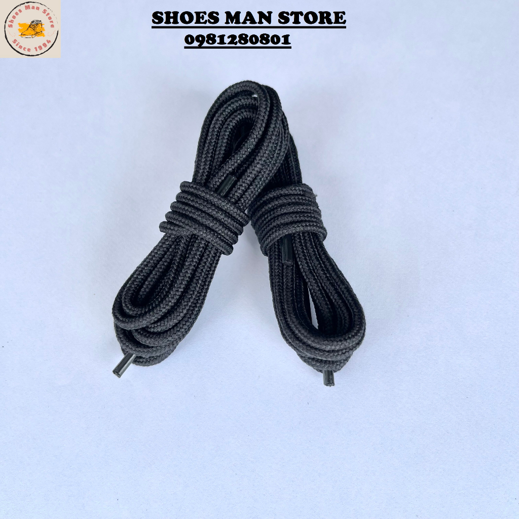 Dây Giày Boots Bản Tròn Dài 120cm Màu Đen