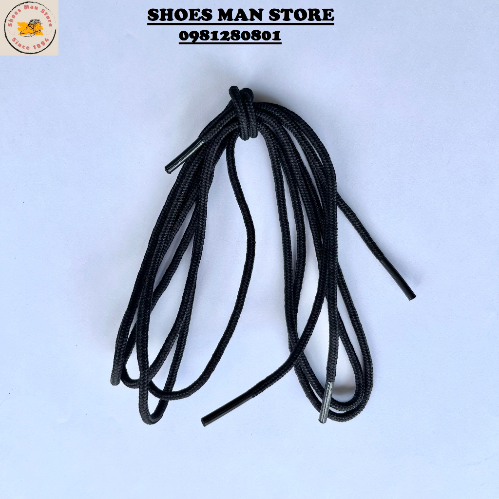 Dây Giày Boots Bản Tròn Dài 120cm Màu Đen